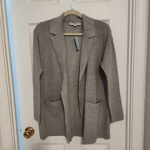 Loft long collared cardigan